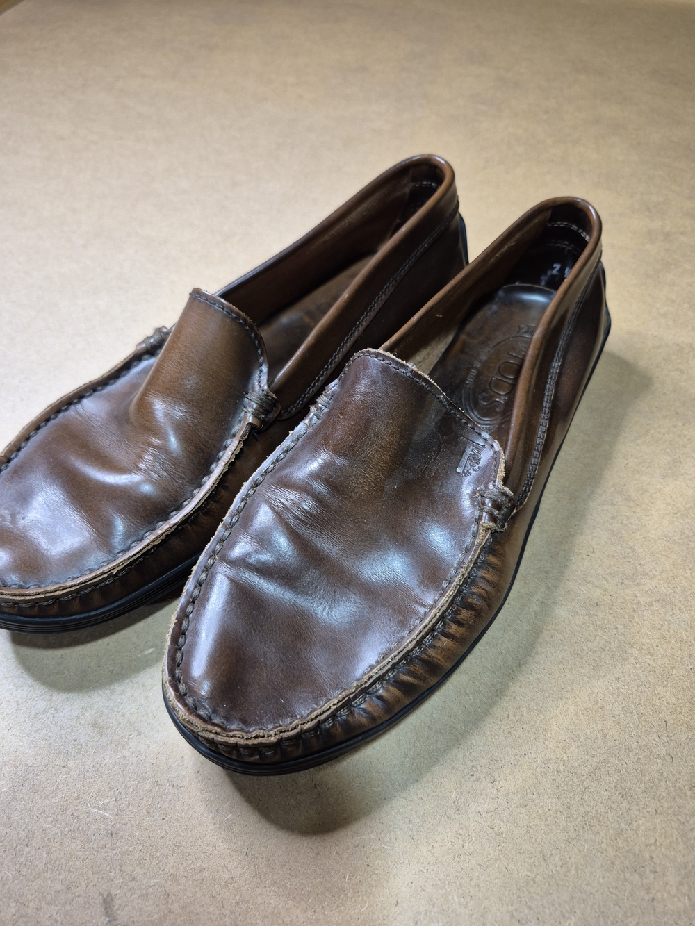 Tod's Brown Leather Women's Slip-On Loafers